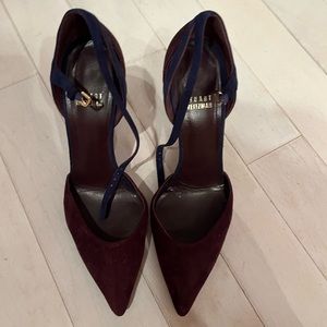 Stuart Weissman Suede Maroon Heels
